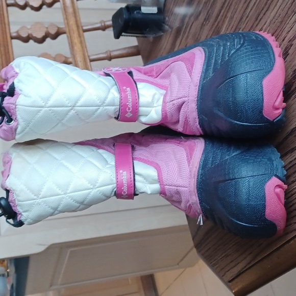 Columbia Boots Kids Girls 6 Pink white Pull On Winter Insulated/Women's 7.5 - Picture 2 of 4